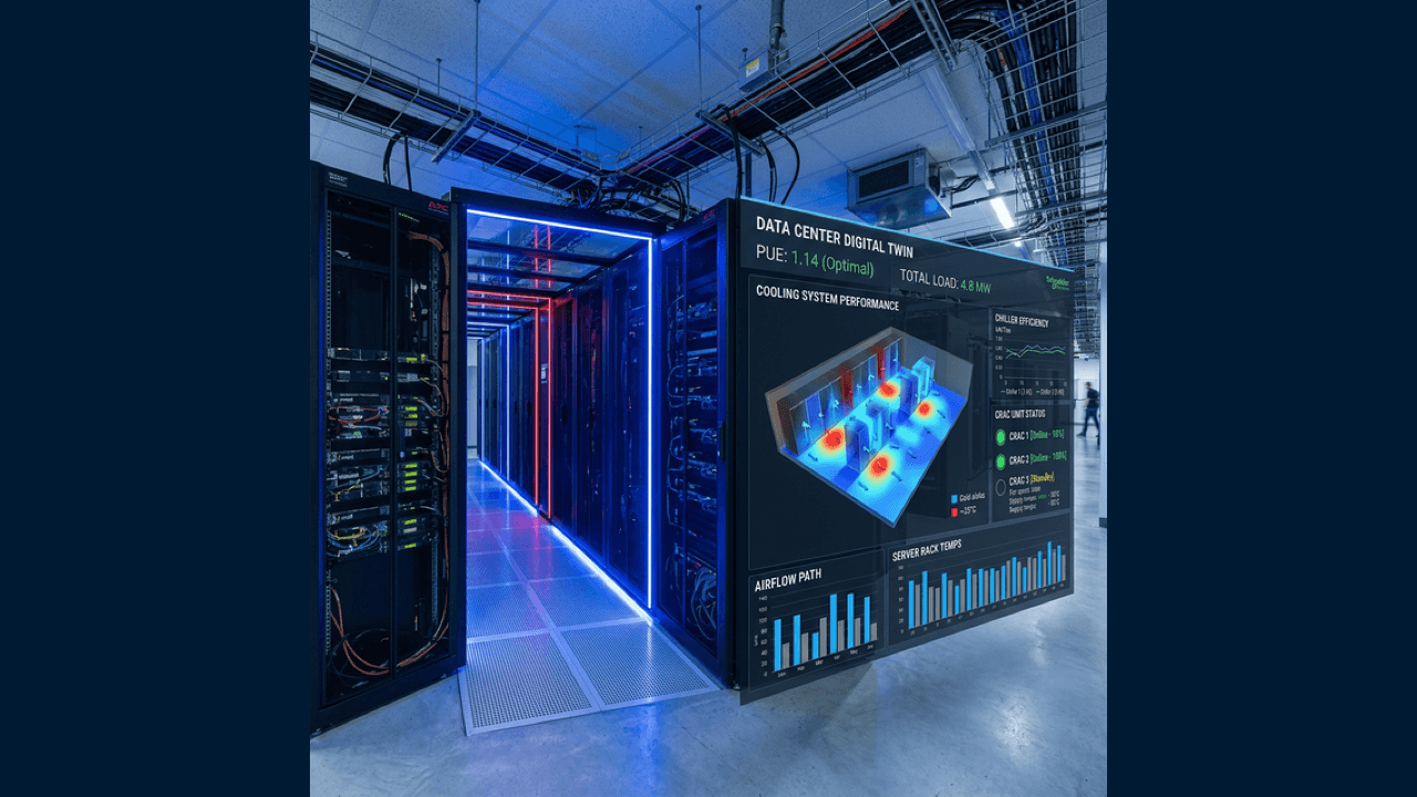 Opérations de data center par jumeau numérique: actifs, énergie, inspection et maintenance