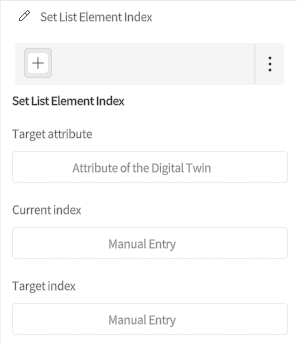 designer_figure_189_set_list_element_index | DataMesh Dialog titled Set List Element Index with fields for target attribute, current index, and target index.